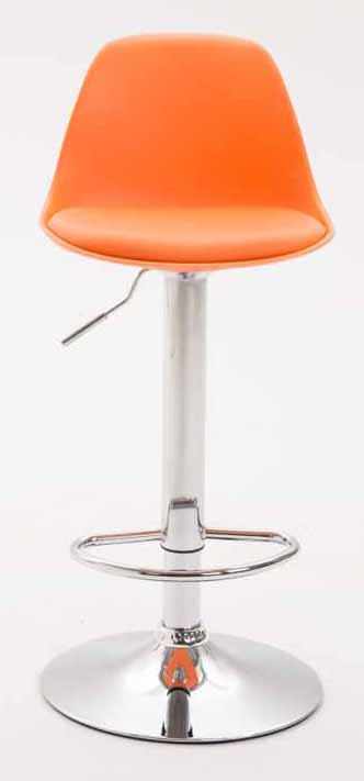 Lot de 2 tabourets de bar Kiel similicuir et coque en plastique Orange Chrome