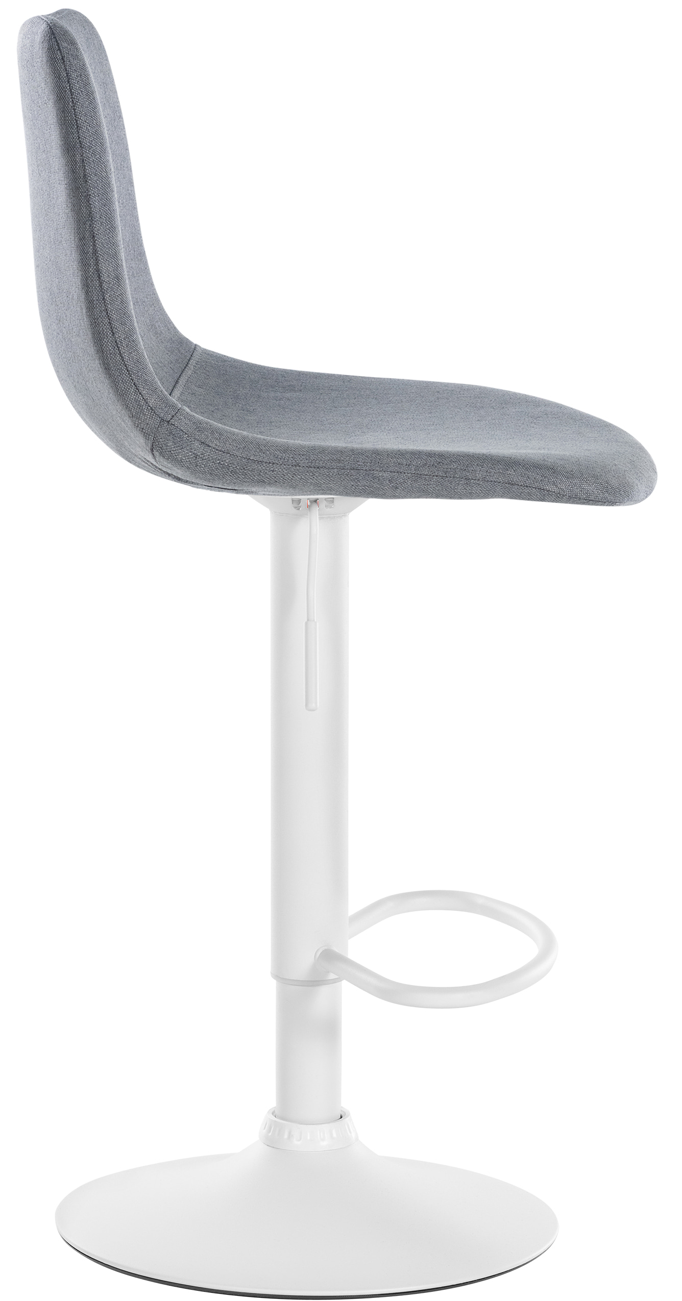 Tabouret de bar Divo en Tissu Pied trompette en Métal Gris Blanc