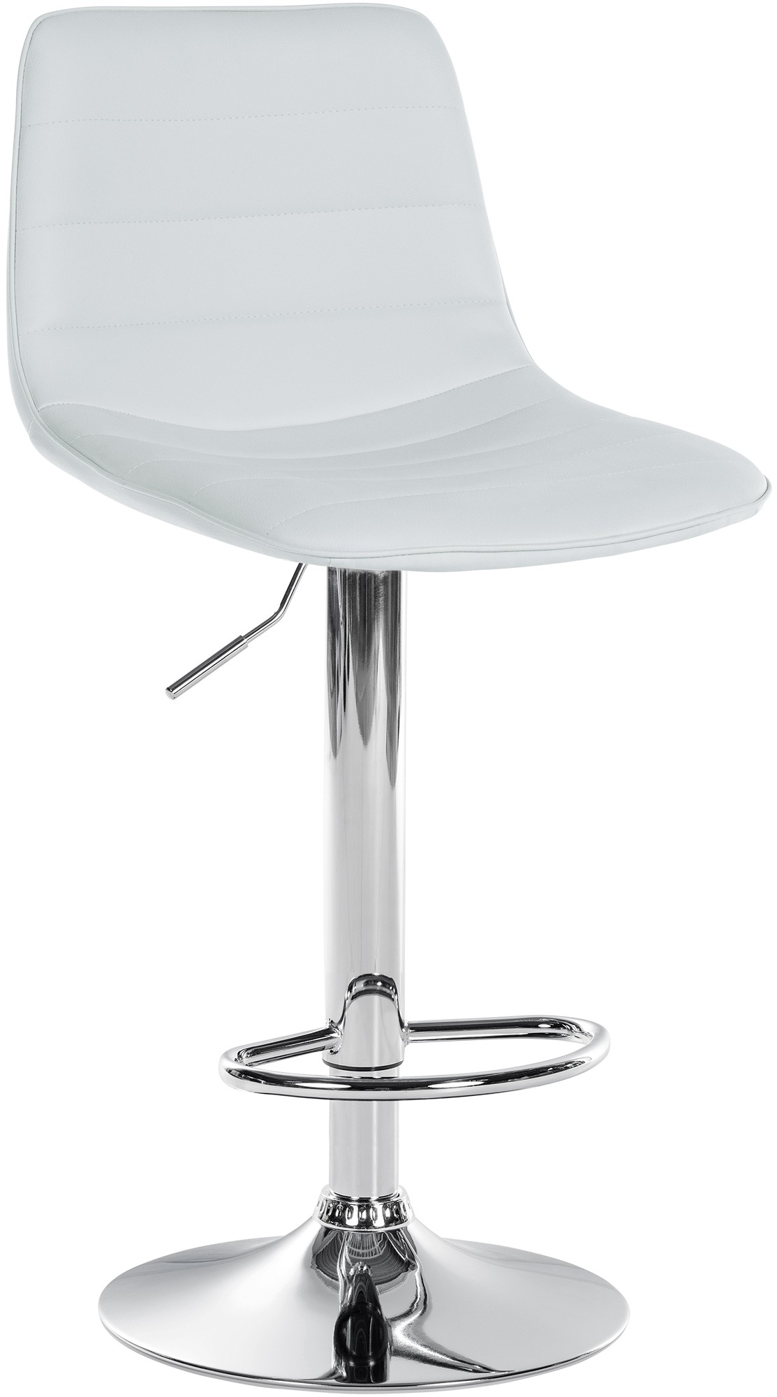 Tabouret de bar Lex en Similicuir Pied trompette en Métal Blanc Chrome