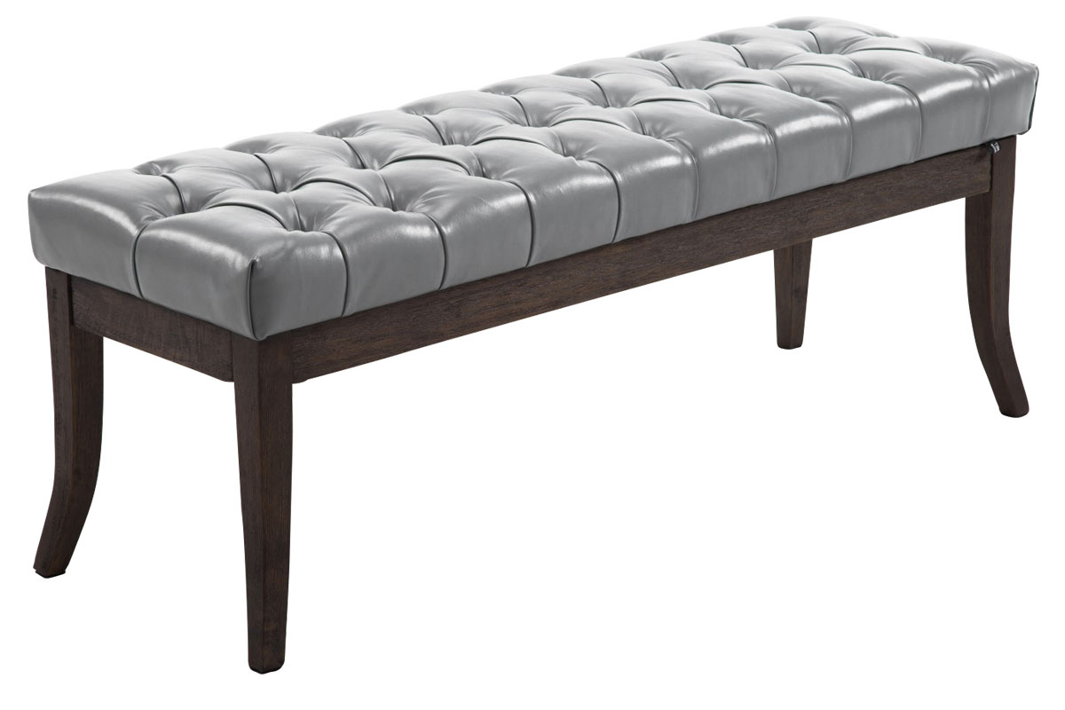 Banc Ramses similicuir antique sombre Gris 120 cm