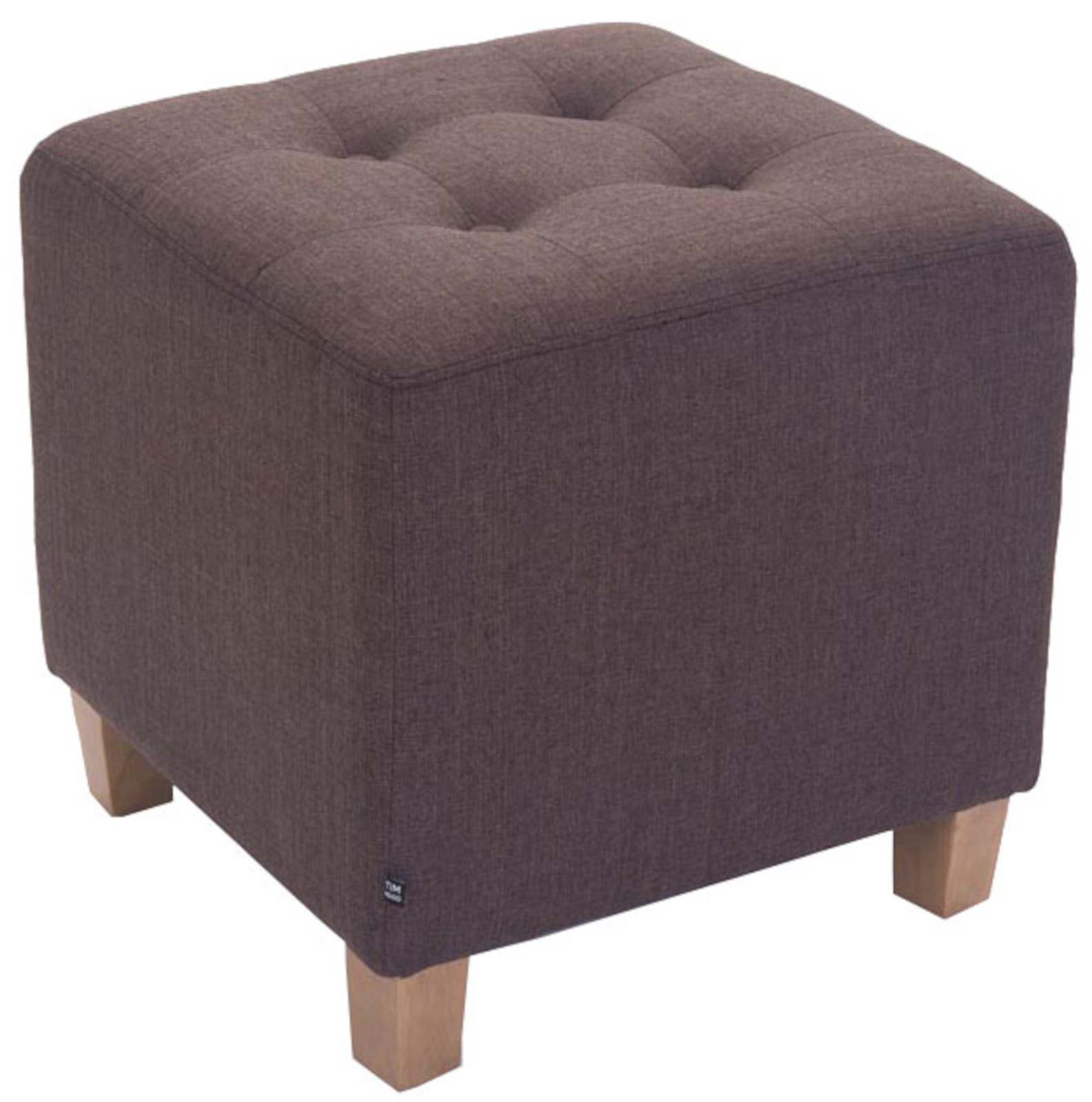 Lot de 2 tabourets bas Pharao en tissu Marron