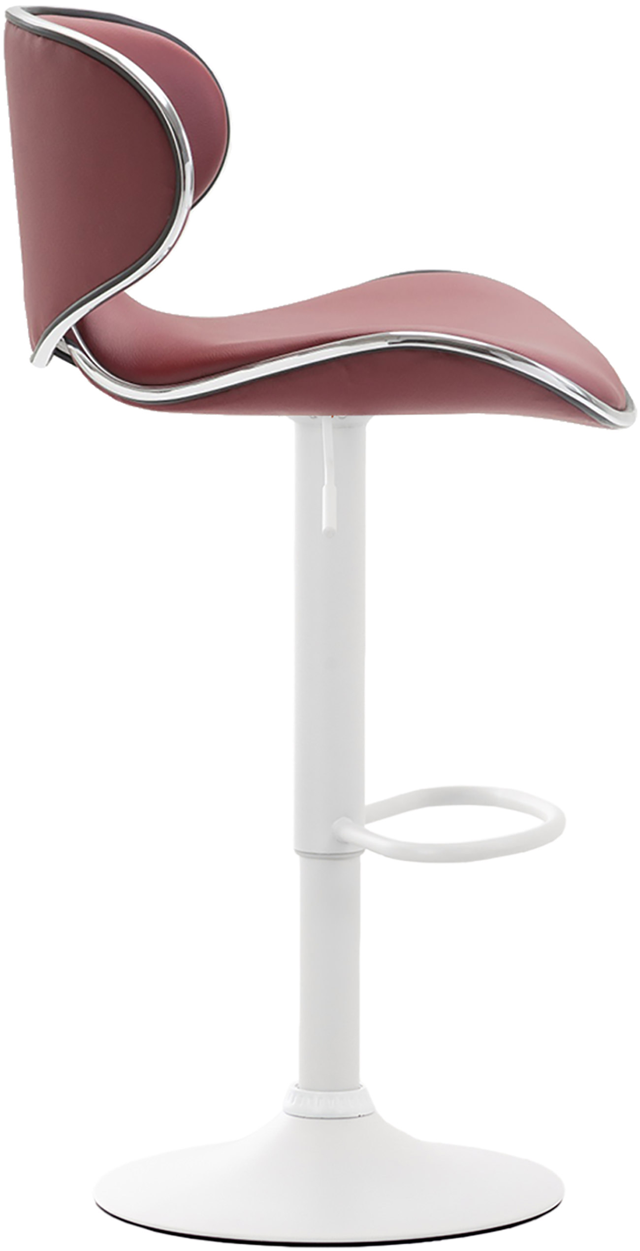 Tabouret de bar Las Vegas V2 similicuir avec pied en métal Bordeaux Blanc