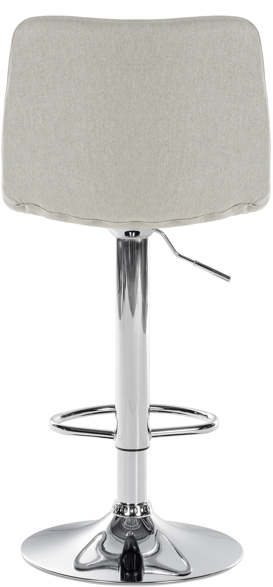 Tabouret de bar Lex en Tissu Pied trompette en Métal Crème Chrome