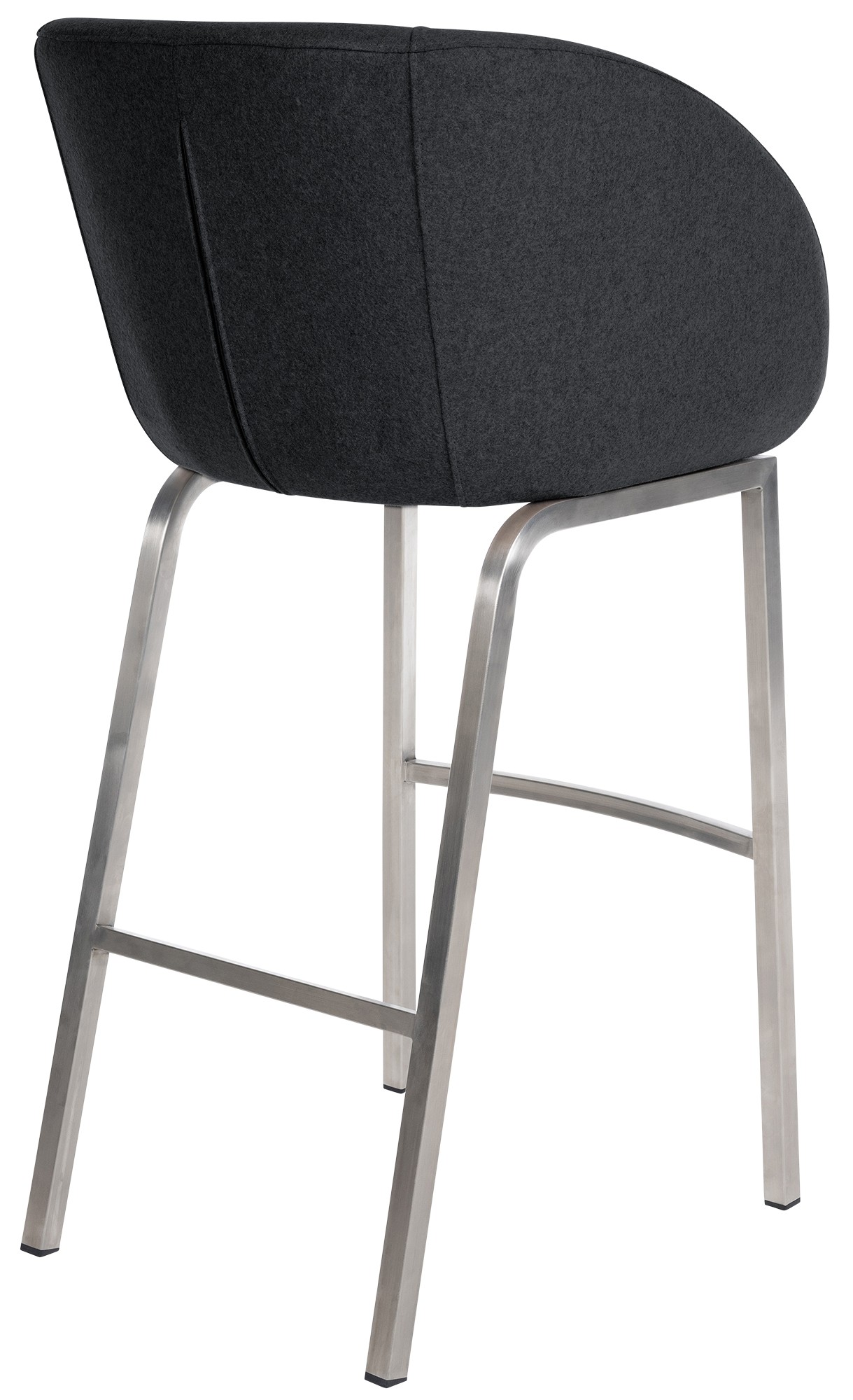 Tabouret de bar Rockhill feutre Anthracite Acier inoxydable