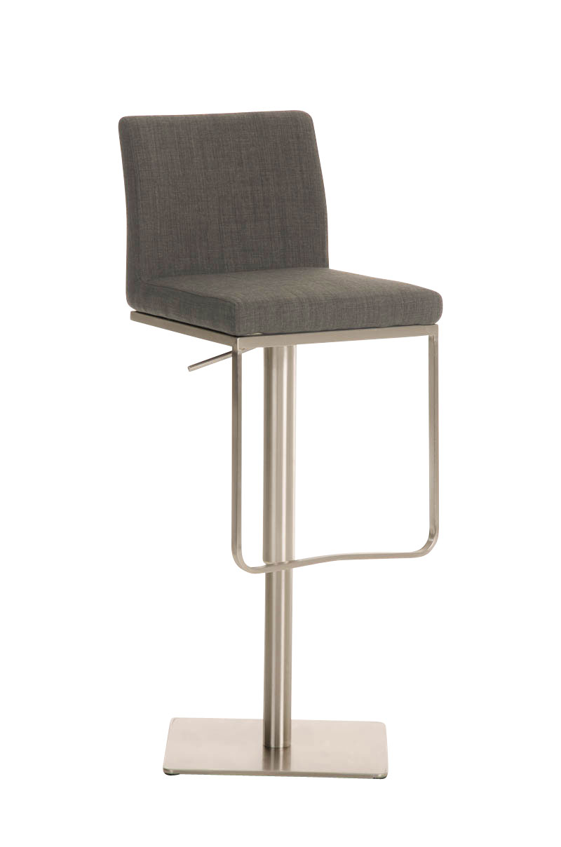 Tabouret de bar Panama tissu avec pied en métal Gris foncé Acier inoxydable