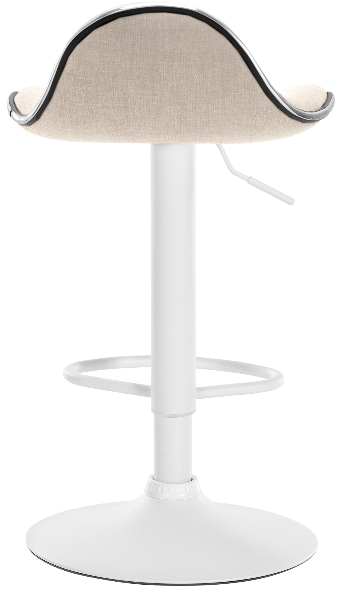 Tabouret de bar Shanghai tissu avec pied en métal Crème Blanc