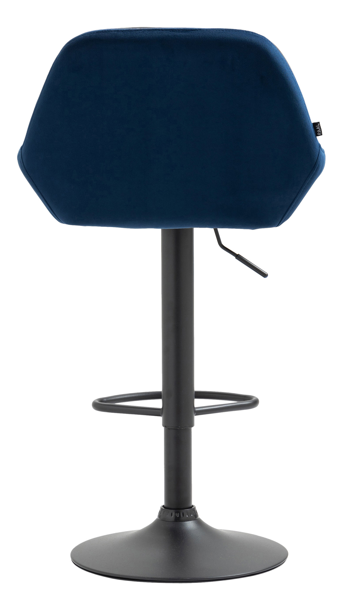 Tabouret de bar Braga Velours avec pied en métal réglable et pivotant Bleu Noir