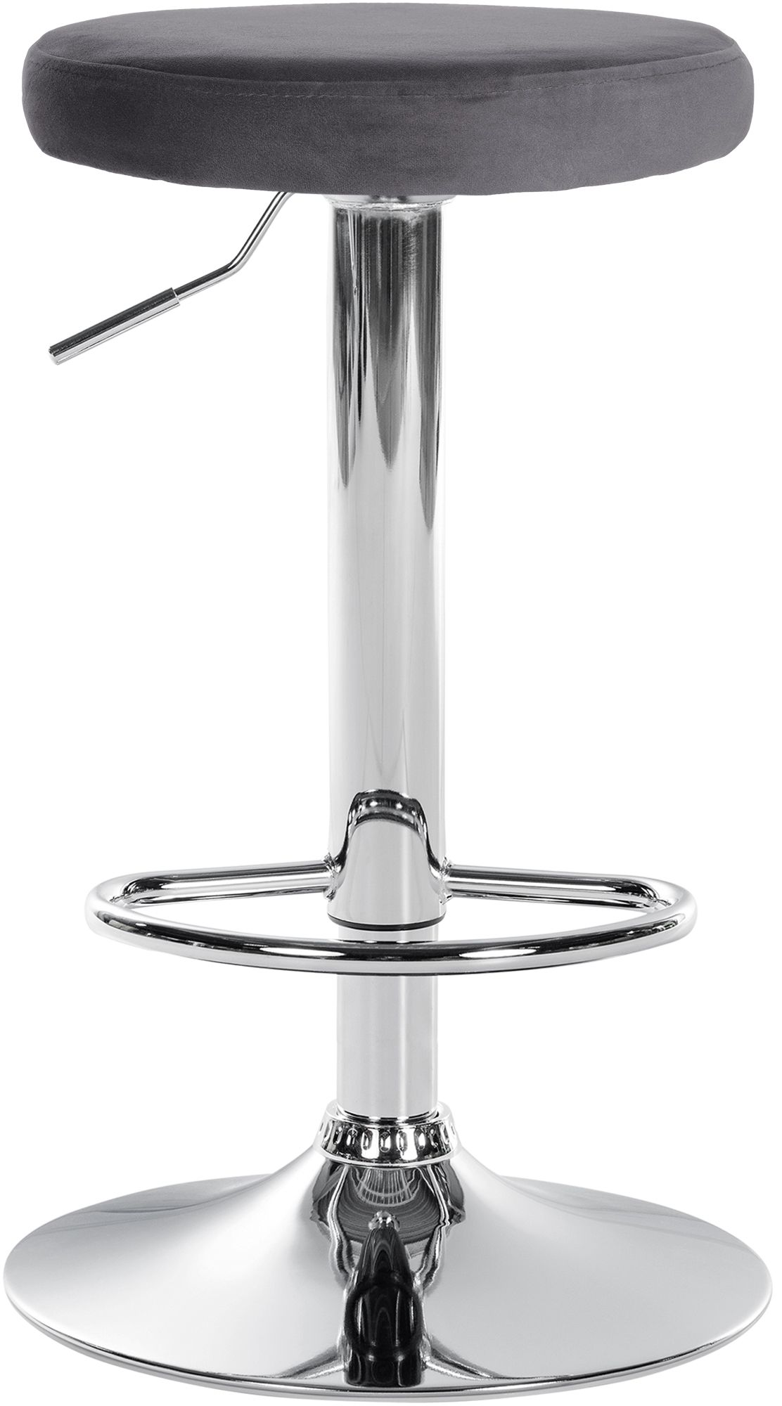 Tabouret de bar Ponte revêtement velours Gris foncé Chrome