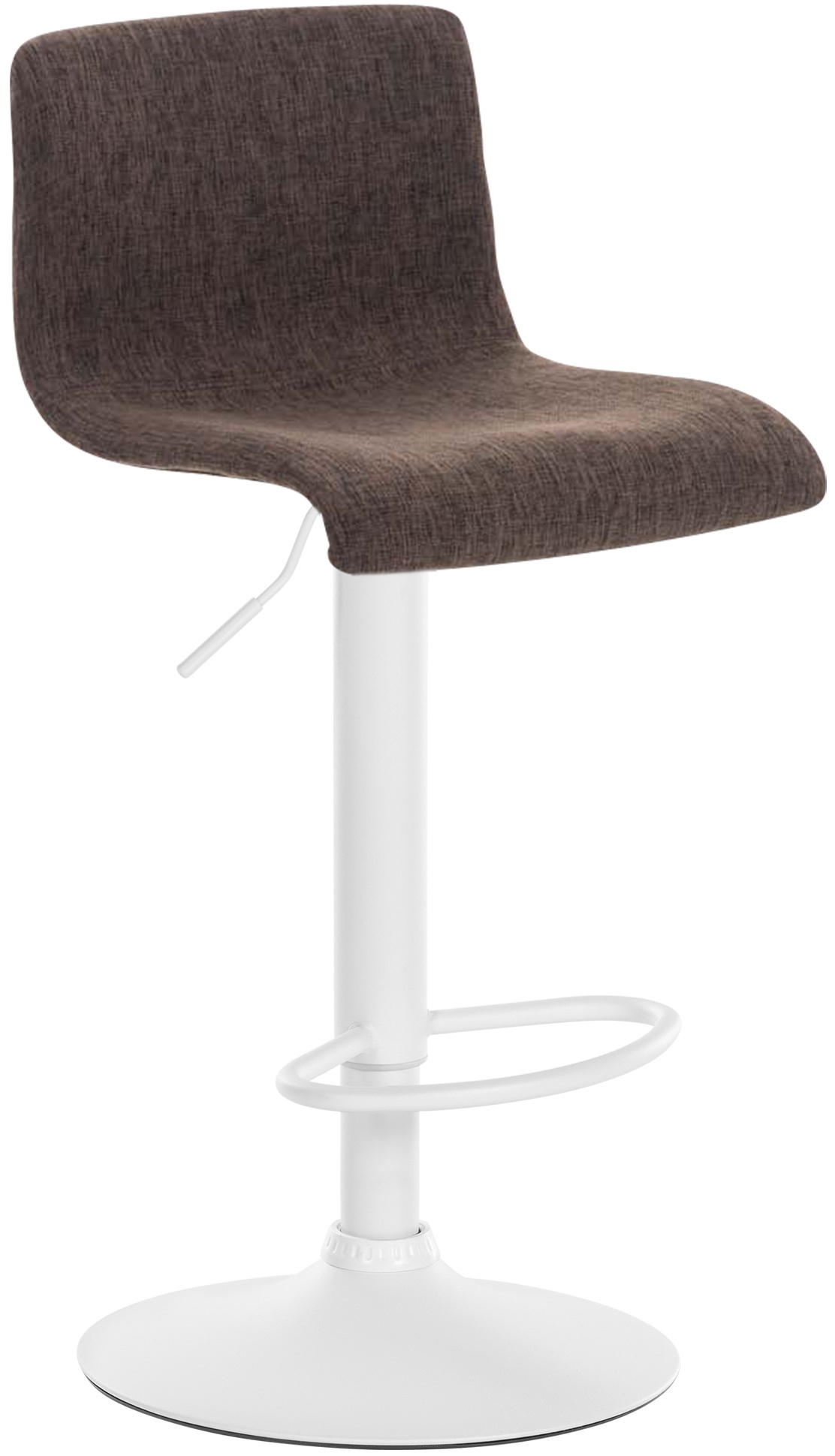 Tabouret de bar Hover Assise en Tissu Piètement Métal chromé Métal blanc mat Marron