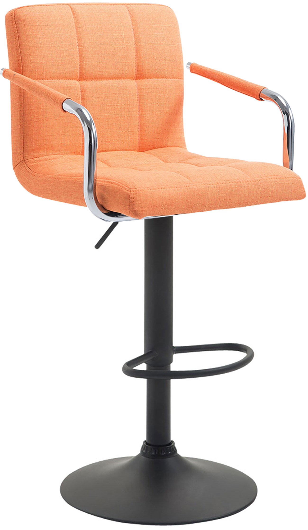 Lot de 2 Tabourets de Bar Lucy V2 en Tissu Orange Noir