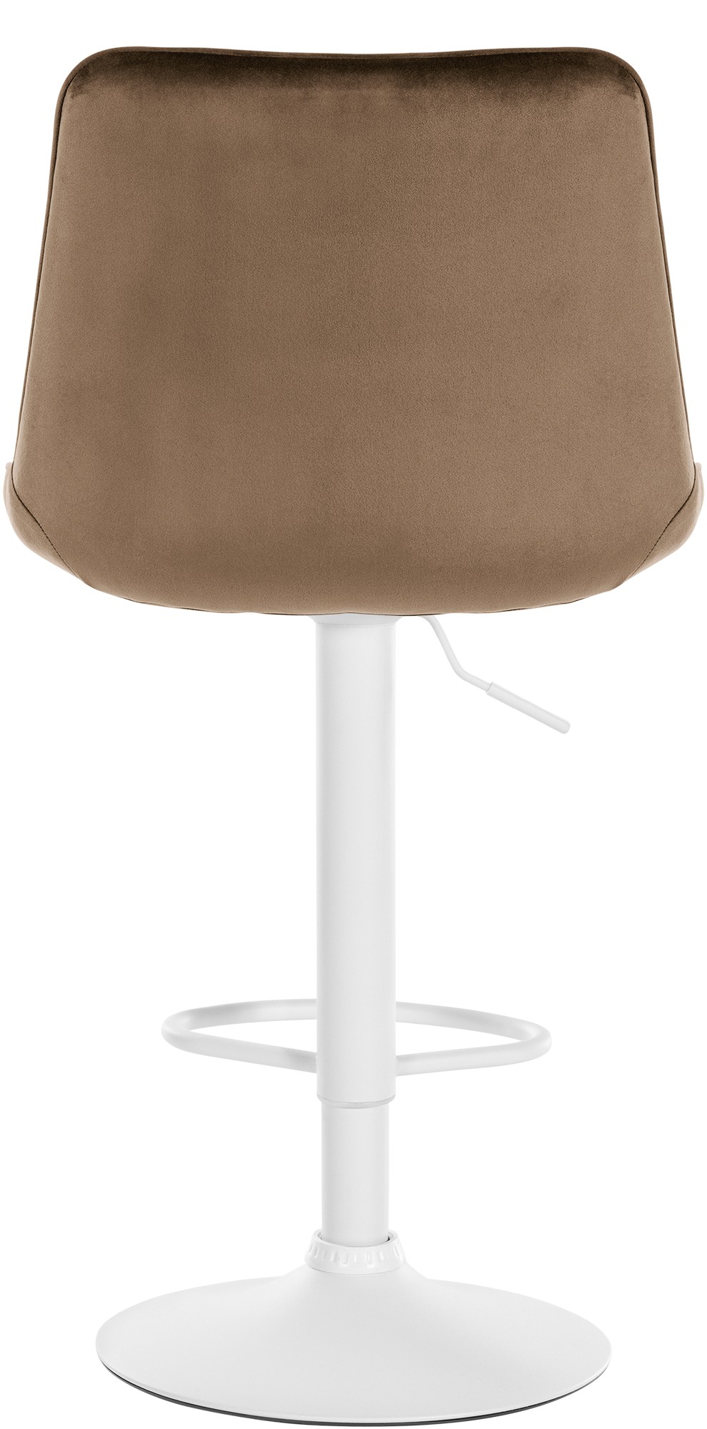 Tabouret de bar Toni en Velours Pied trompette en Métal Marron Blanc