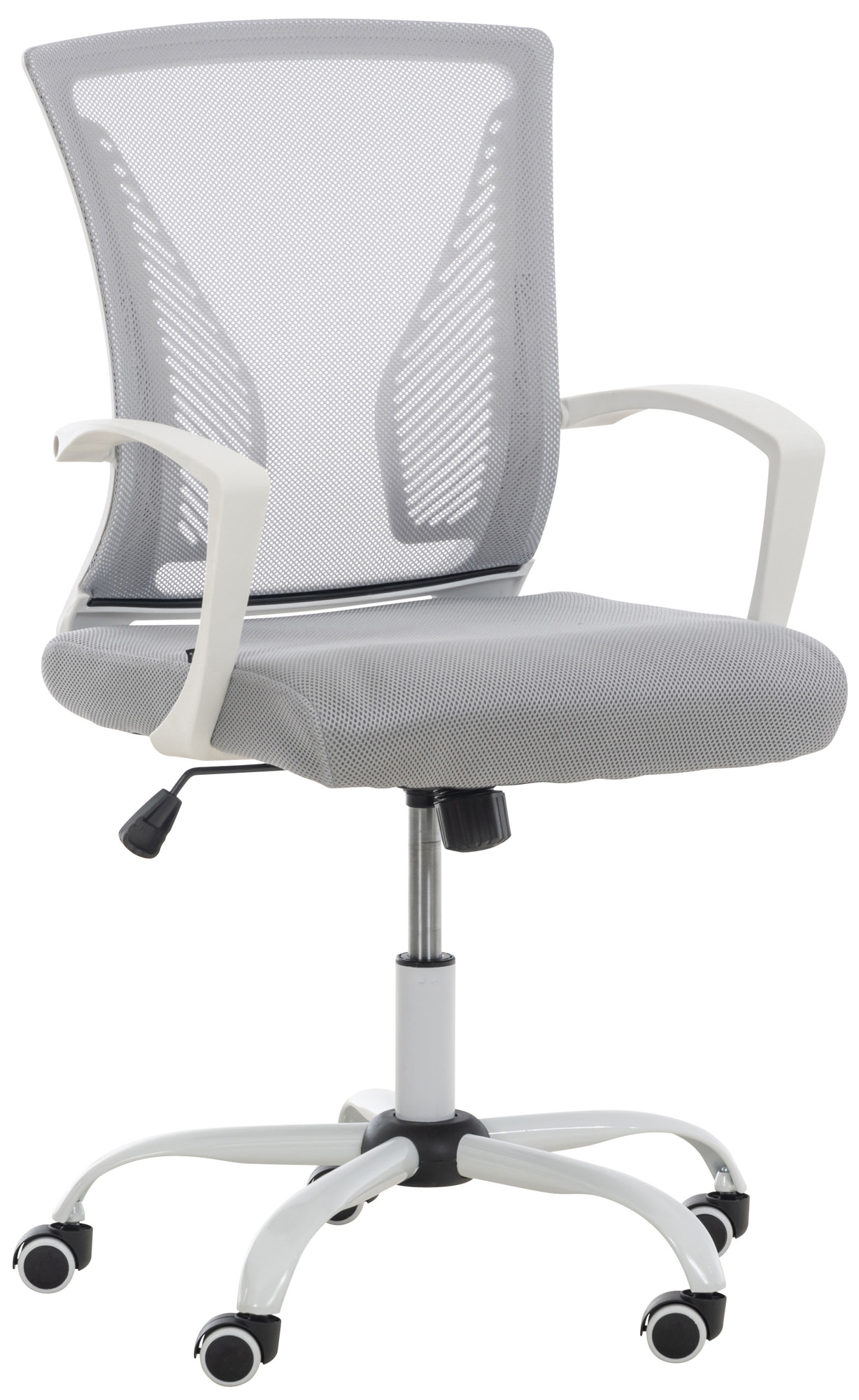 Fauteuil de bureau Tracy Gris clair Blanc