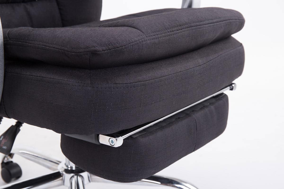 Fauteuil de bureau Troy en tissu avec repose-pieds Noir