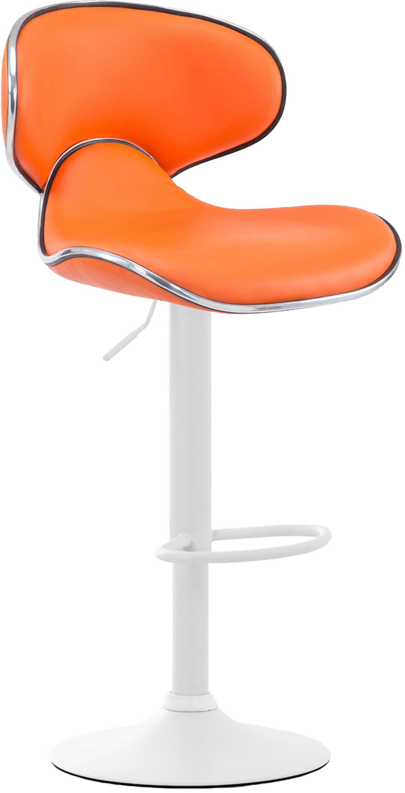 Tabouret de bar Las Vegas V2 similicuir avec pied en métal Orange Blanc