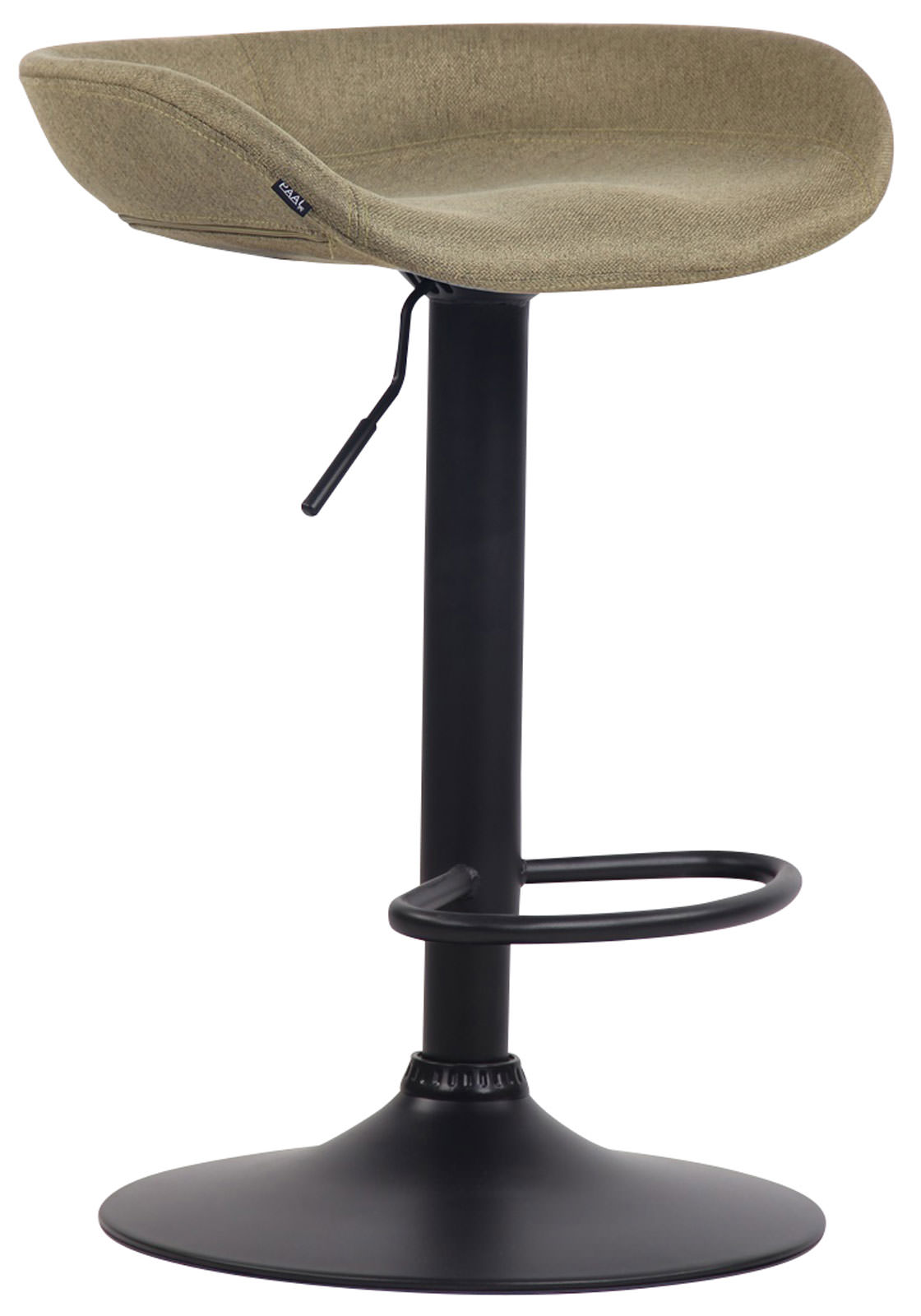 Tabouret de bar Anaheim en Tissu avec Pied en Métal Vert Noir