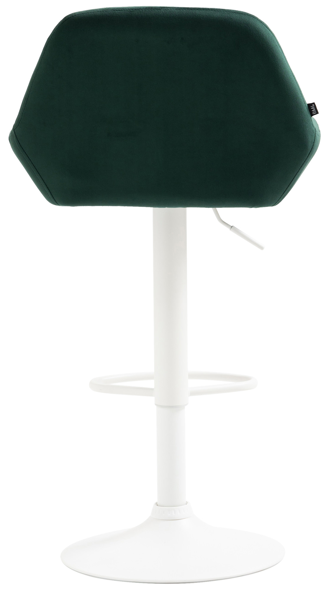 Ensemble de 2 tabourets de bar Braga en velours Métal blanc mat Vert foncé