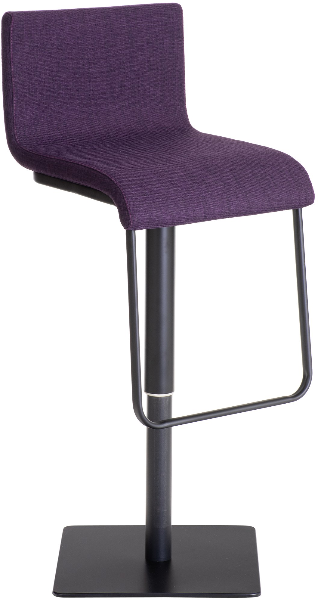 Tabouret de bar Limon en tissu avec pied en métal Violet Noir