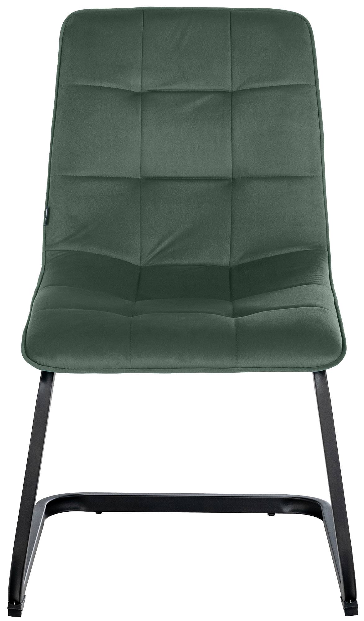 Lot de 2 chaises de salle à manger Vermont velours Vert foncé