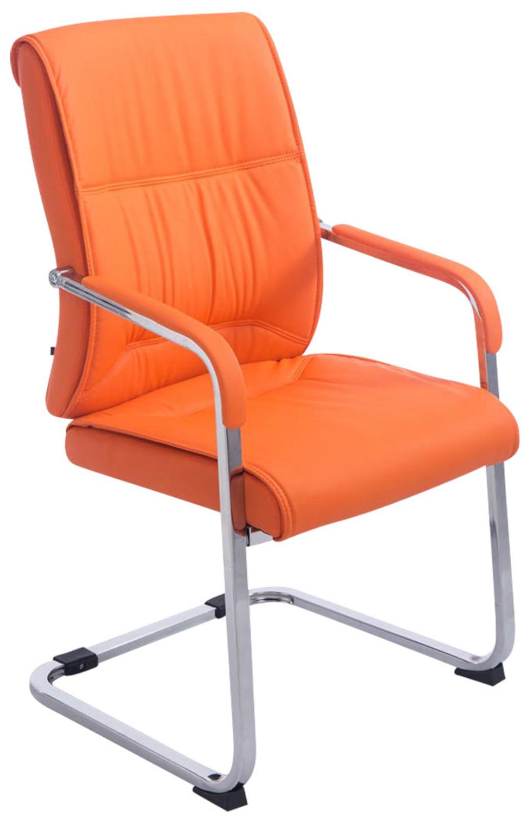 Lot de 2 Chaises Cantilever XXL Anubis en Similicuir avec accoudoirs Orange