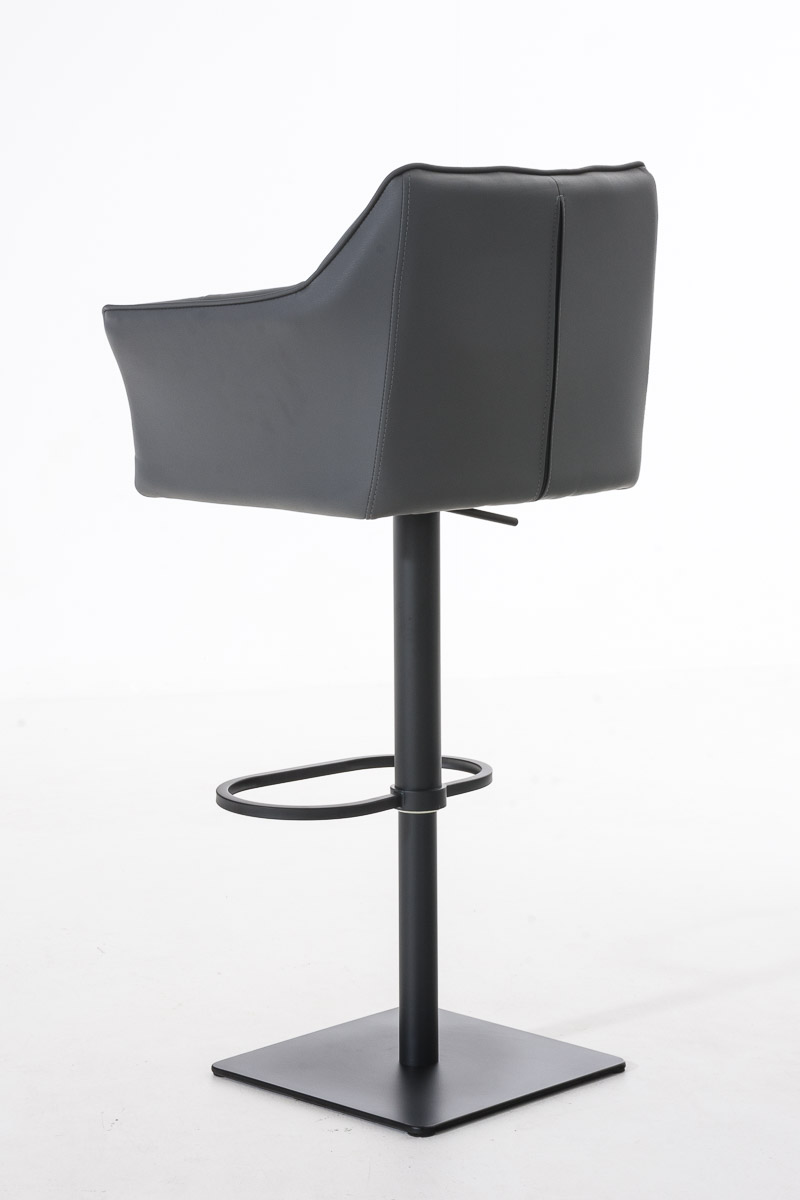 Tabouret de bar Damaso en similicuir Gris Noir