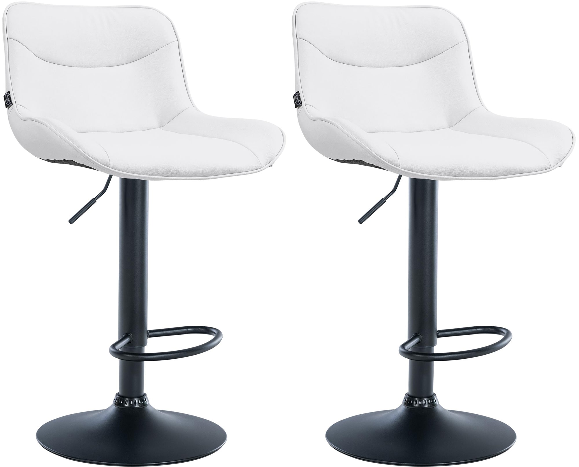 Lot de 2 tabourets de bar Vonore en similicuir Blanc Noir