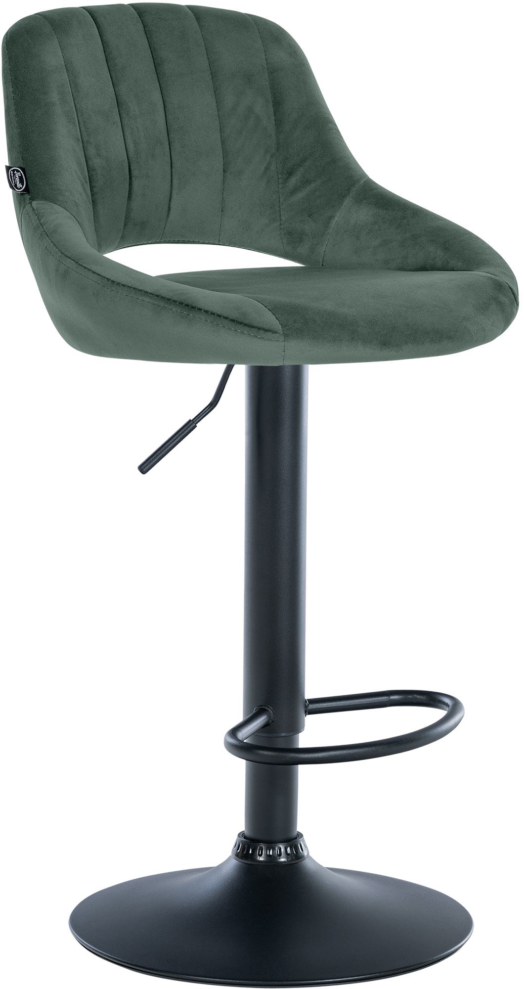 Tabouret de bar Milet velours Vert Noir