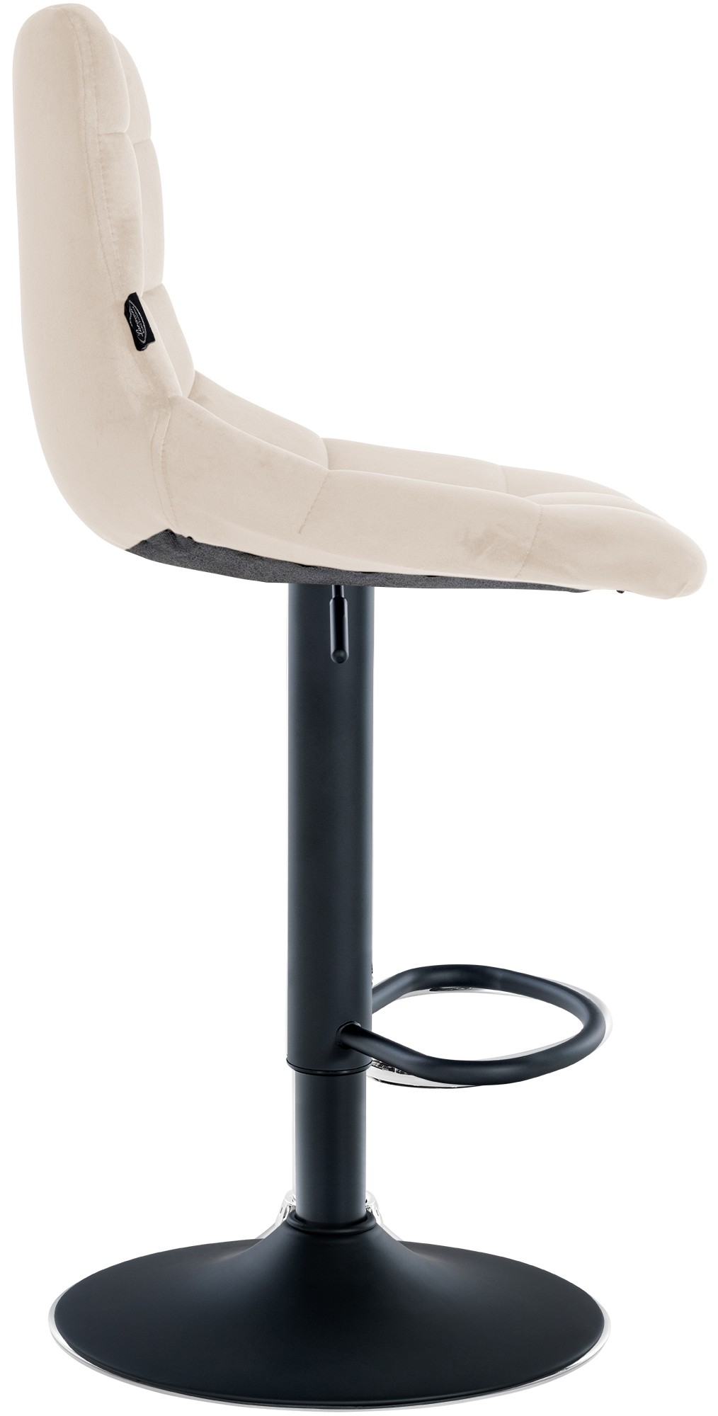 Tabouret de bar Jerry velours Crème Noir