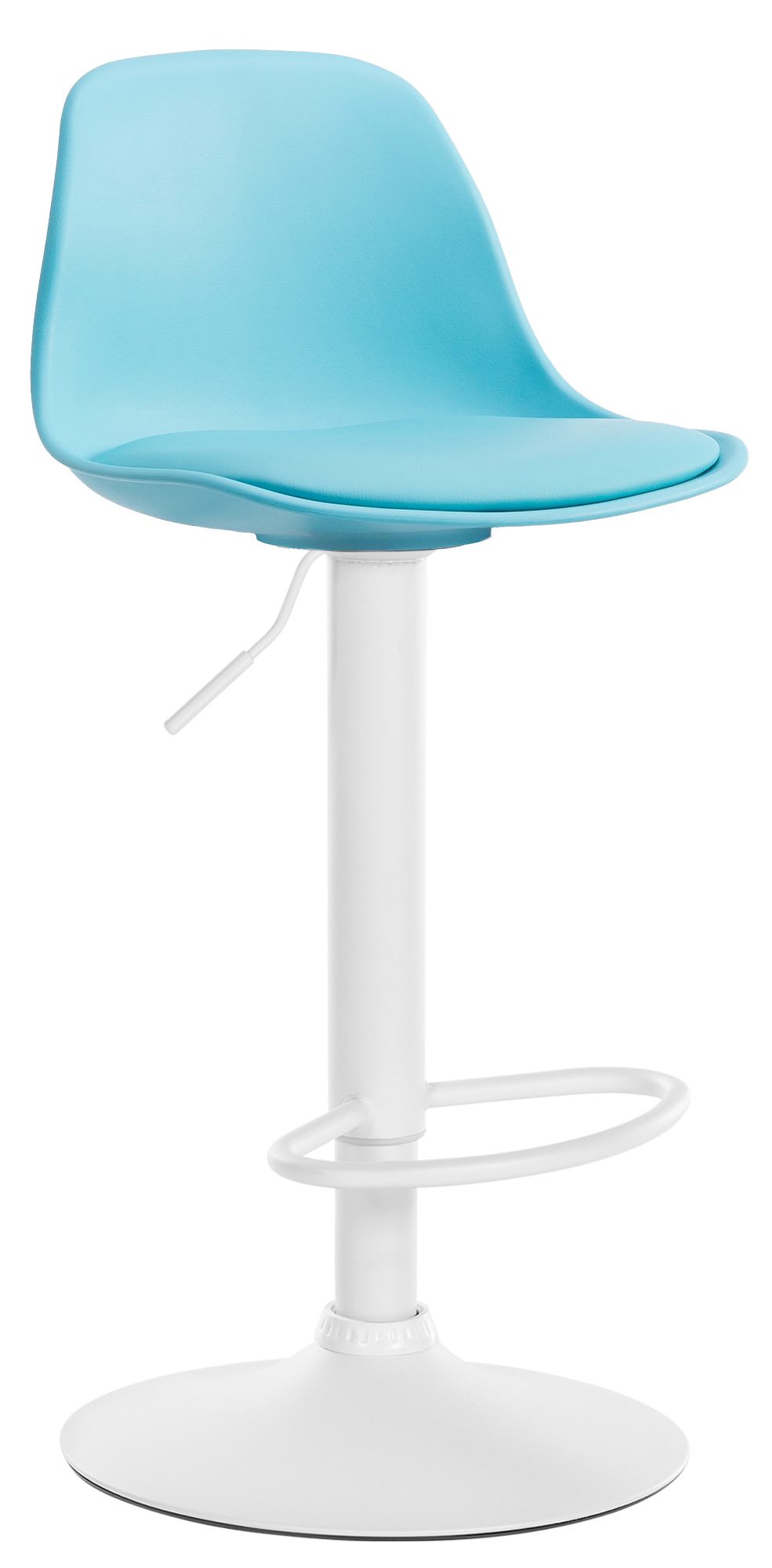 Tabouret de bar Kiel Similicuir et coque en plastique Bleu Blanc