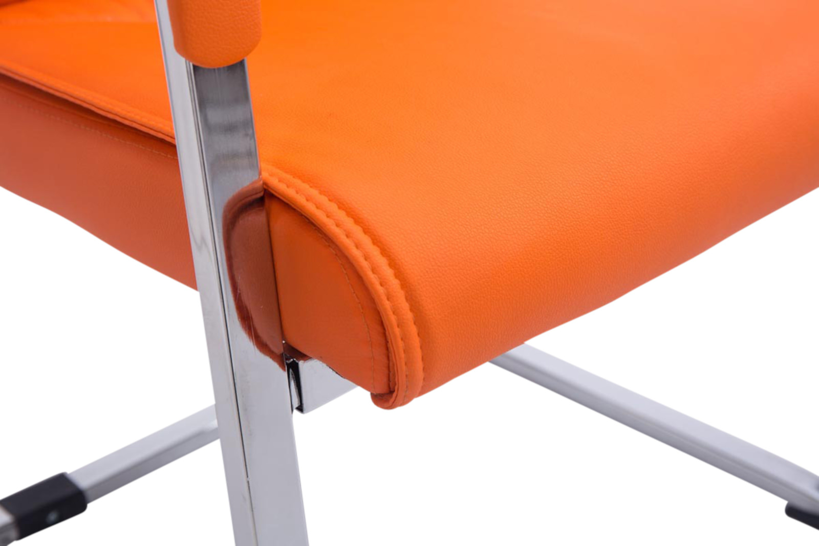 Lot de 2 Chaises Cantilever XXL Anubis en Similicuir avec accoudoirs Orange