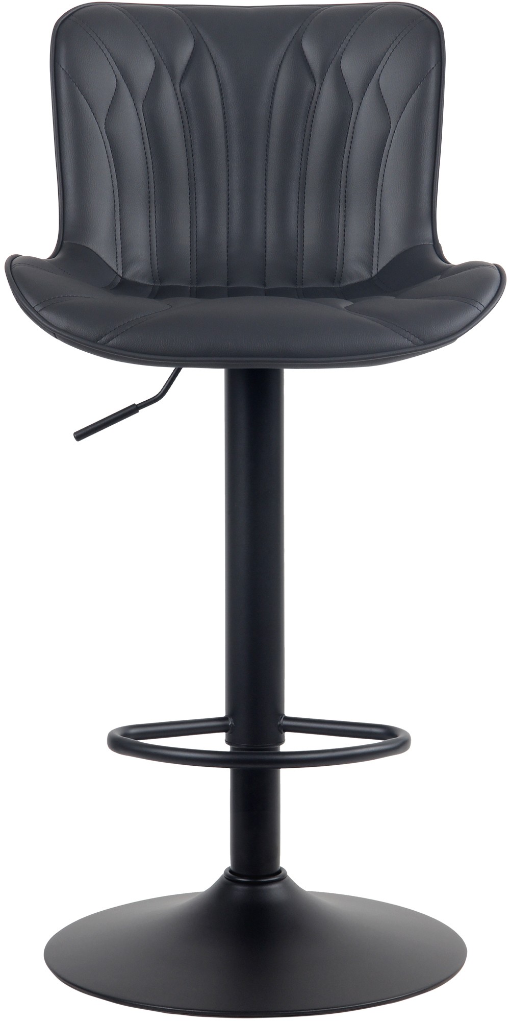 Tabouret de bar Linus Pied en Métal Hauteur réglable Siège pivotant Noir Similicuir