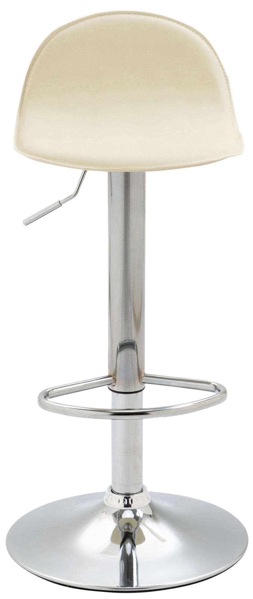 Lot de 2 tabourets de bar design Lana V2 similicuir Crème Chrome