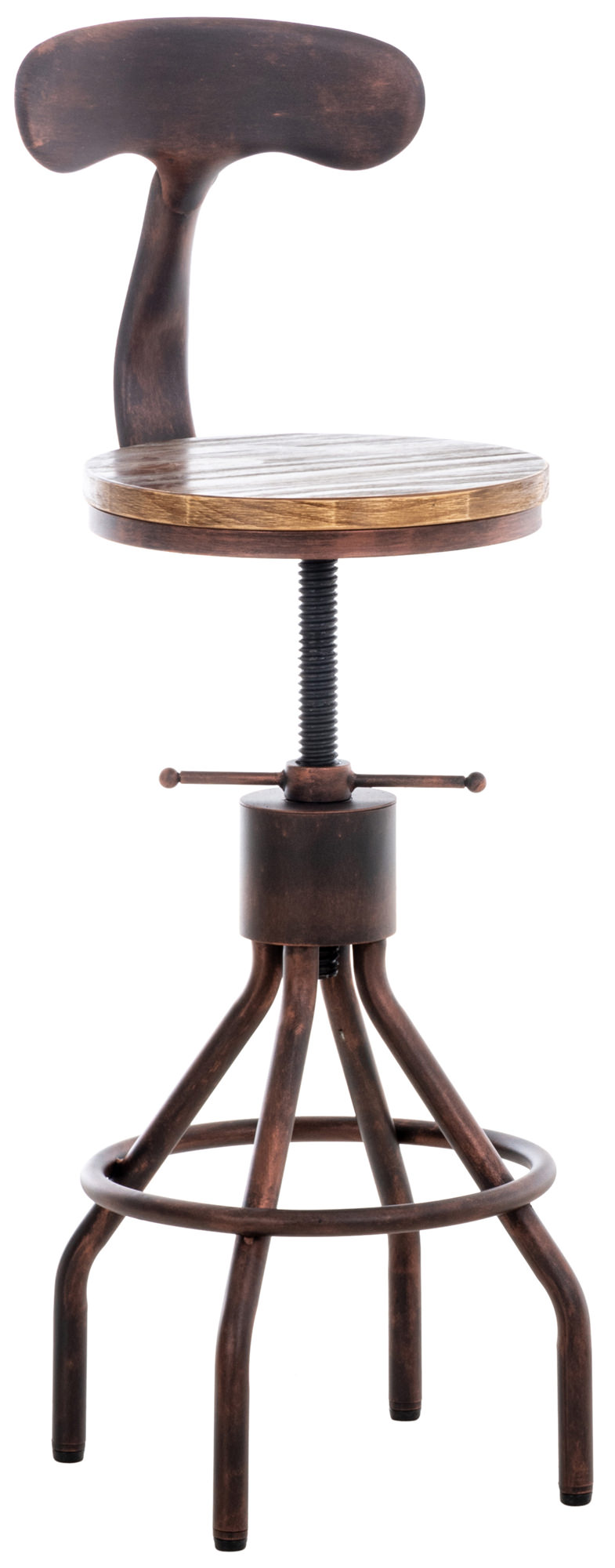 Tabouret de bar Hanam au style industriel Bronze