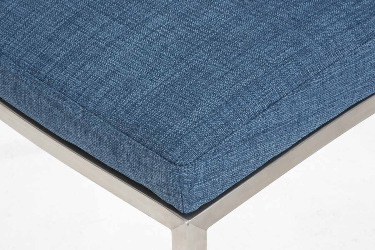 Chaise Grenoble Revêtement Tissu avec pieds en acier inoxydable Bleu