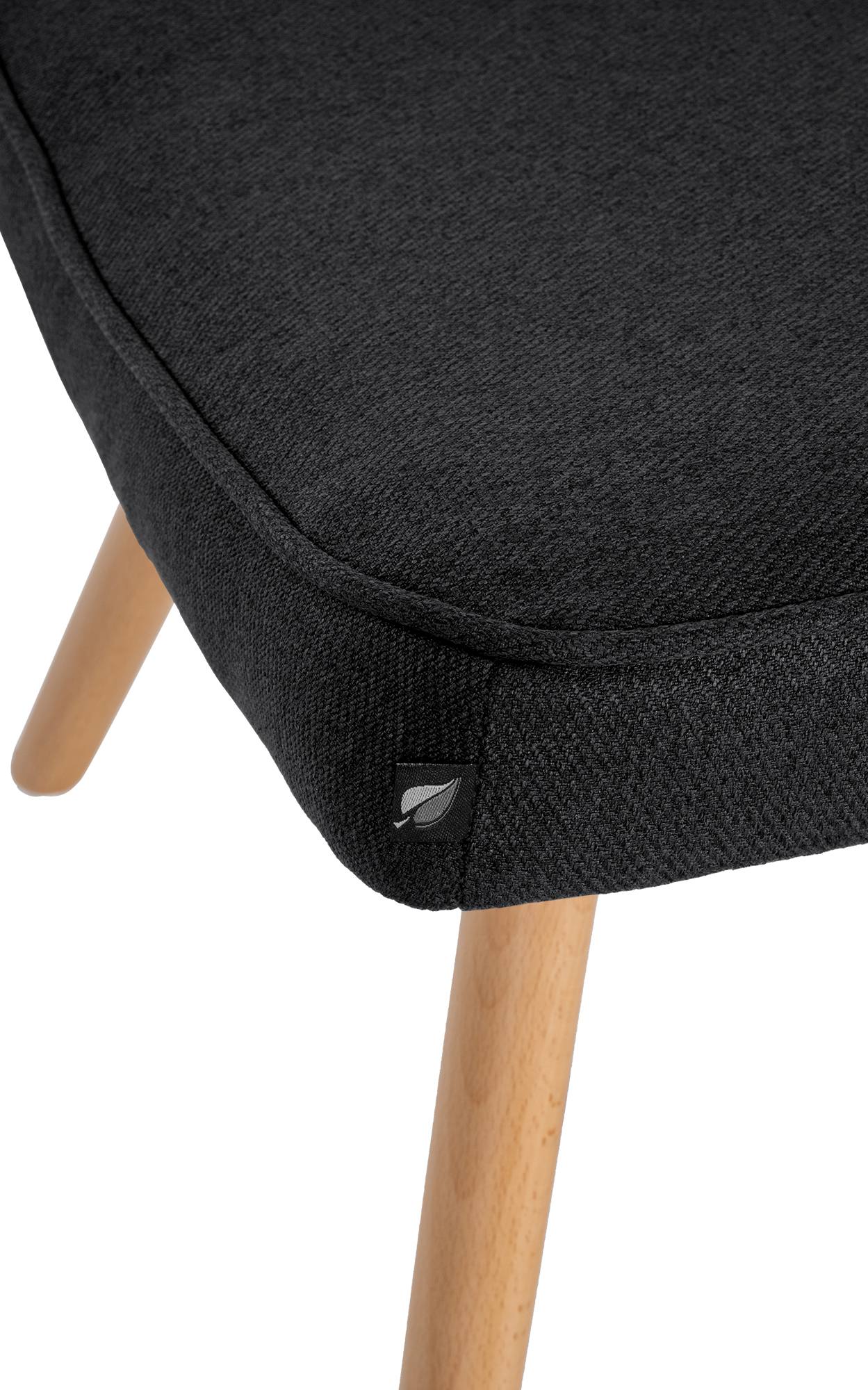 Fauteuil Garding avec repose-pieds Tissu Noir