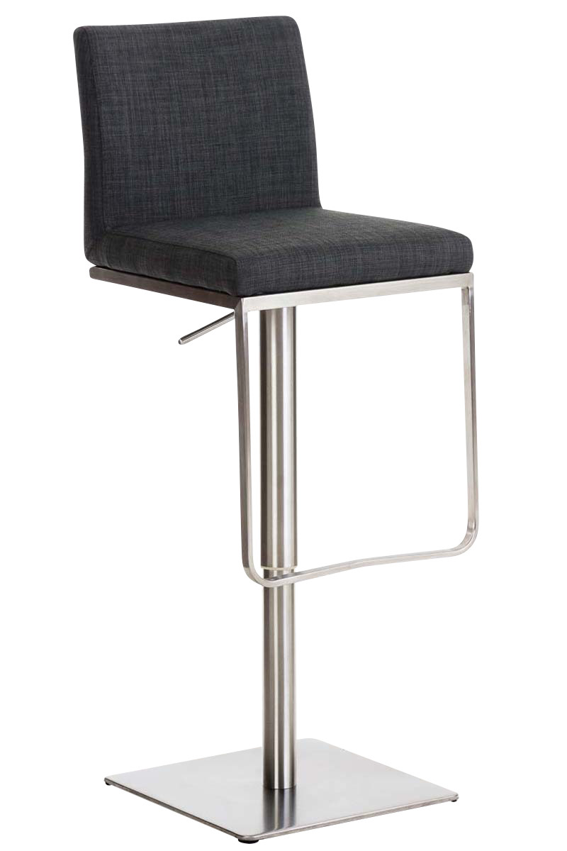 Tabouret de bar Panama tissu avec pied en métal Gris foncé Acier inoxydable