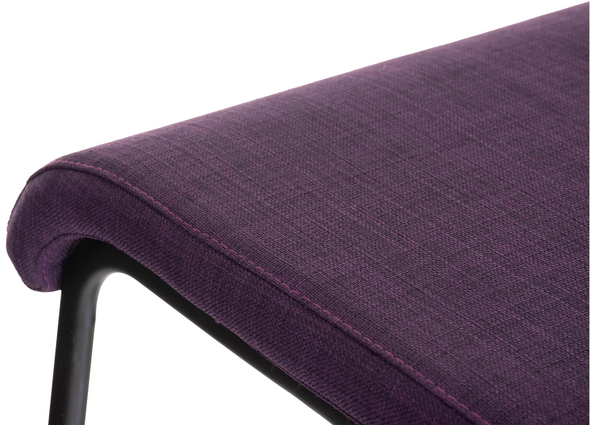 Tabouret de bar Limon en tissu avec pied en métal Violet Noir