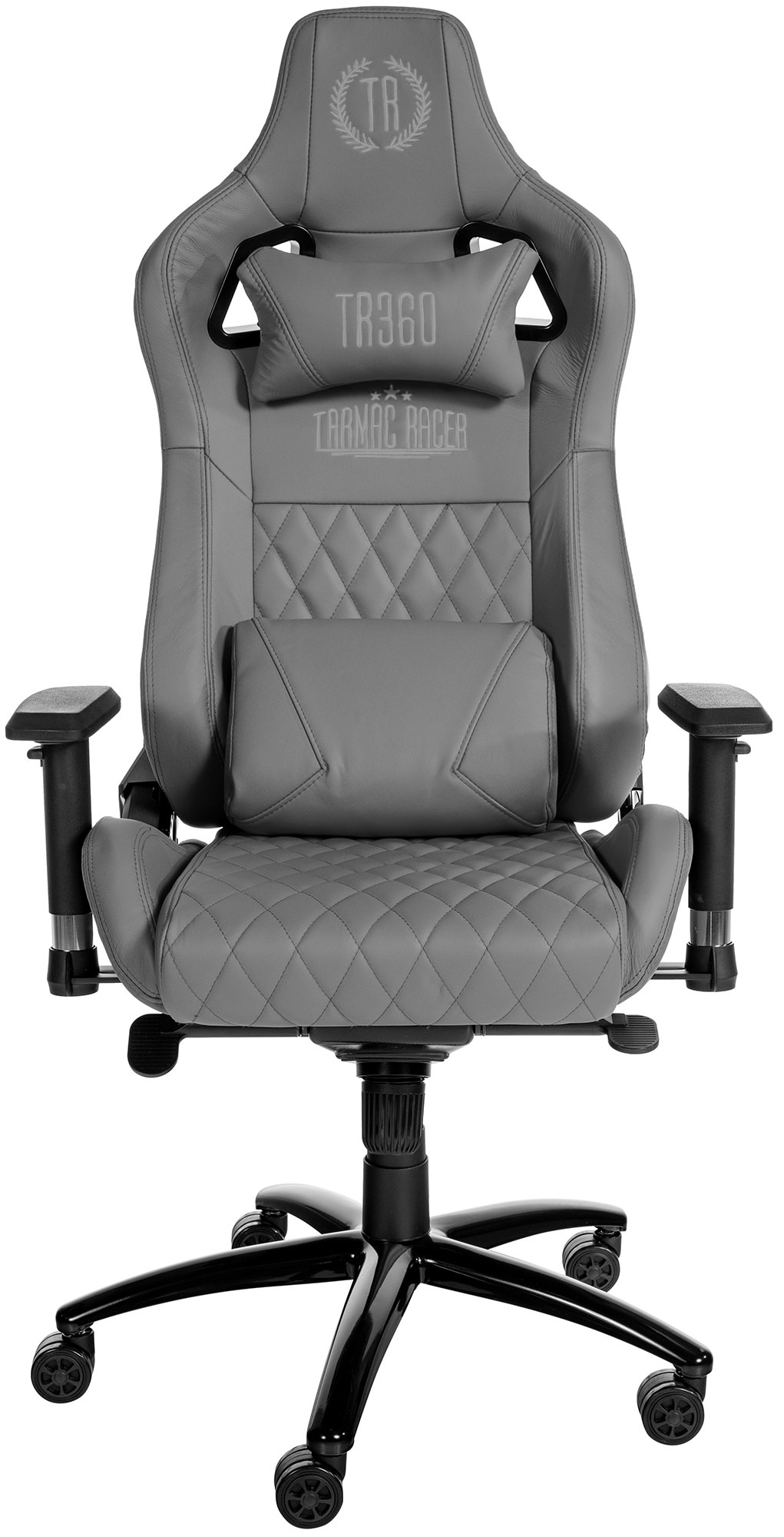 Fauteuil de bureau Gamer Keren en véritable cuir Gris