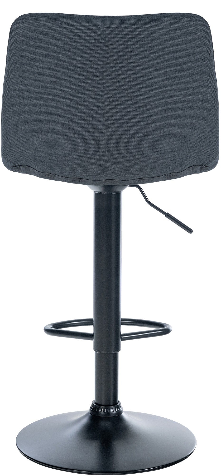 Tabouret de bar Lex en Tissu Pied trompette en Métal Gris foncé Noir