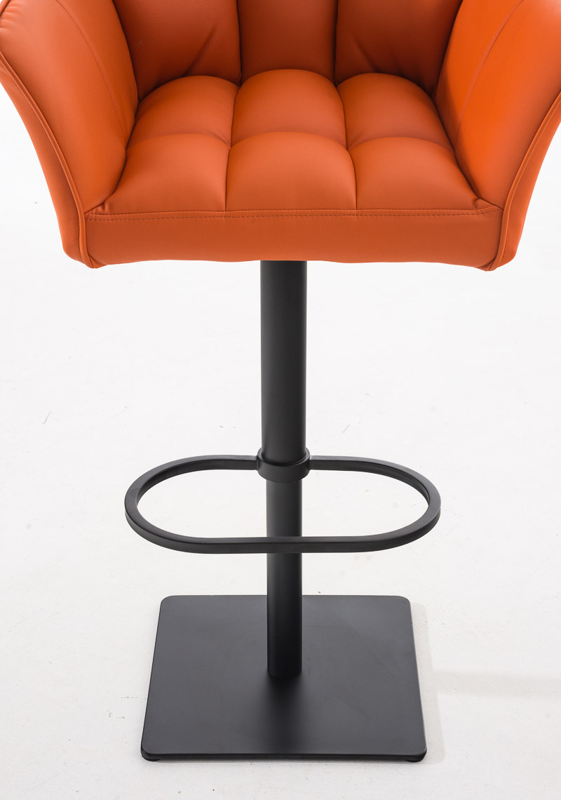 Lot de 2 tabourets de bar Damaso similicuir Orange Noir