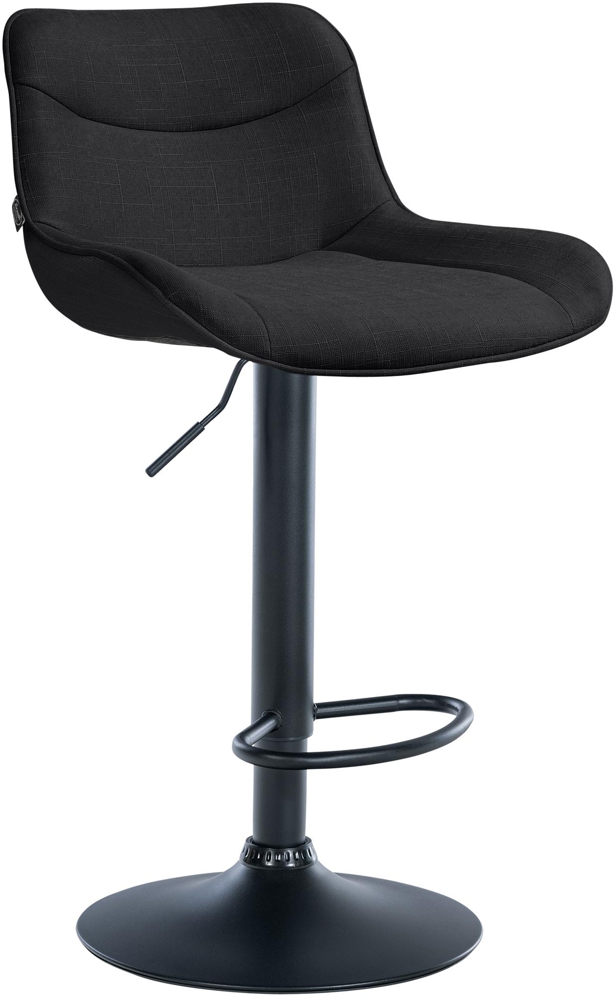 Tabouret de bar Vonore Tissu Noir Noir