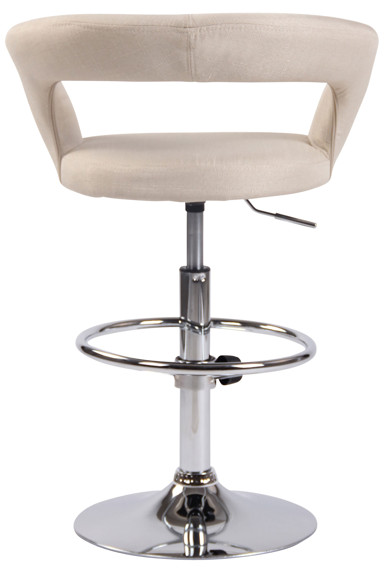 Tabouret de bar Jaen en tissu ou similicuir Crème Tissu