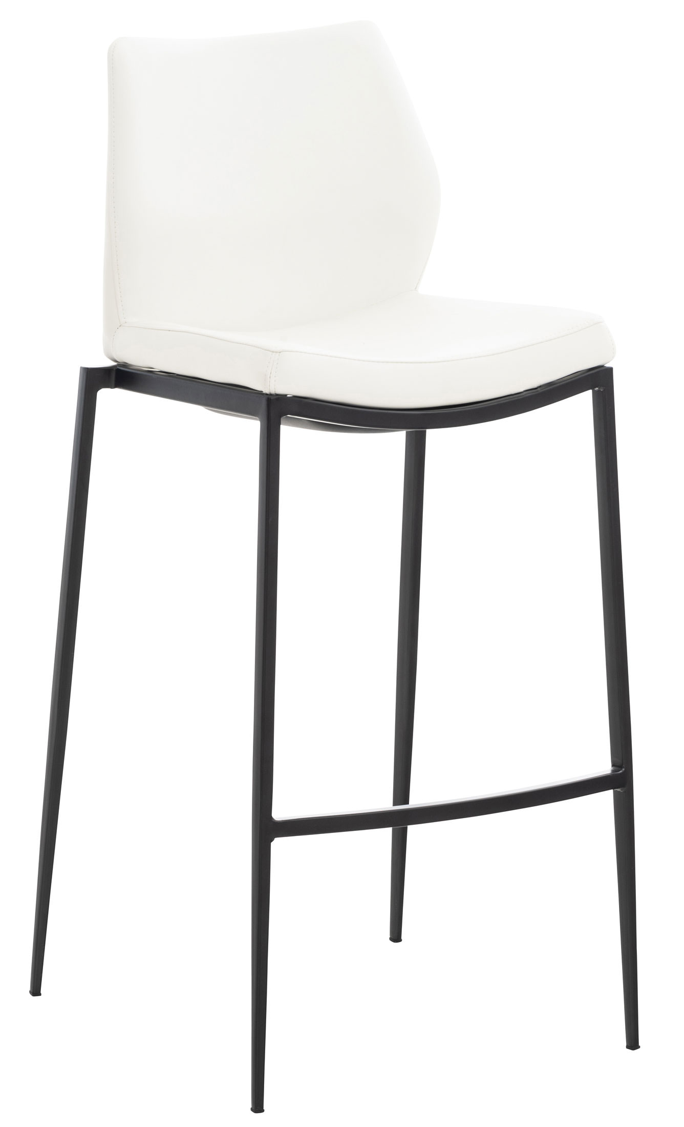 Tabouret de bar Matola en similicuir Blanc Noir