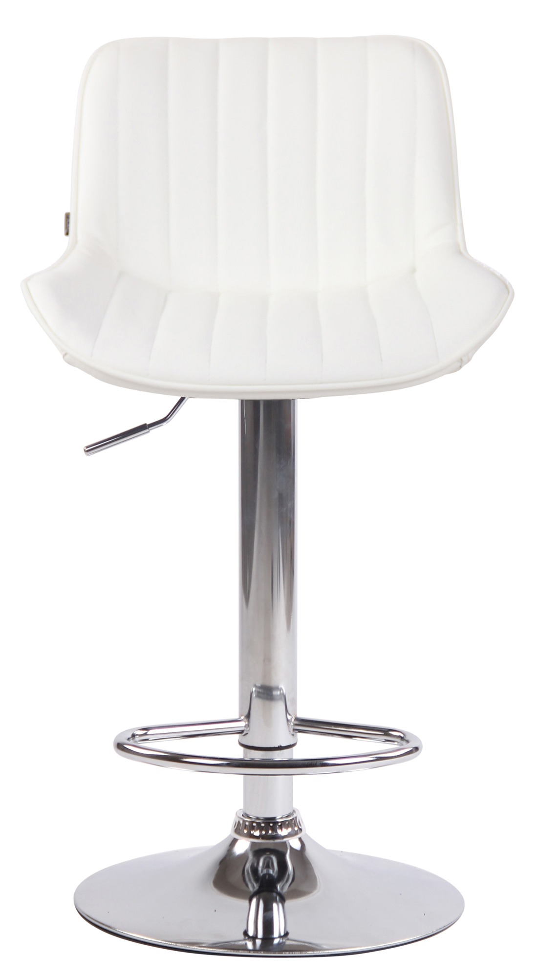 Tabouret de bar Lentini en Similicuir avec Piètement trompette en Métal Blanc Chrome