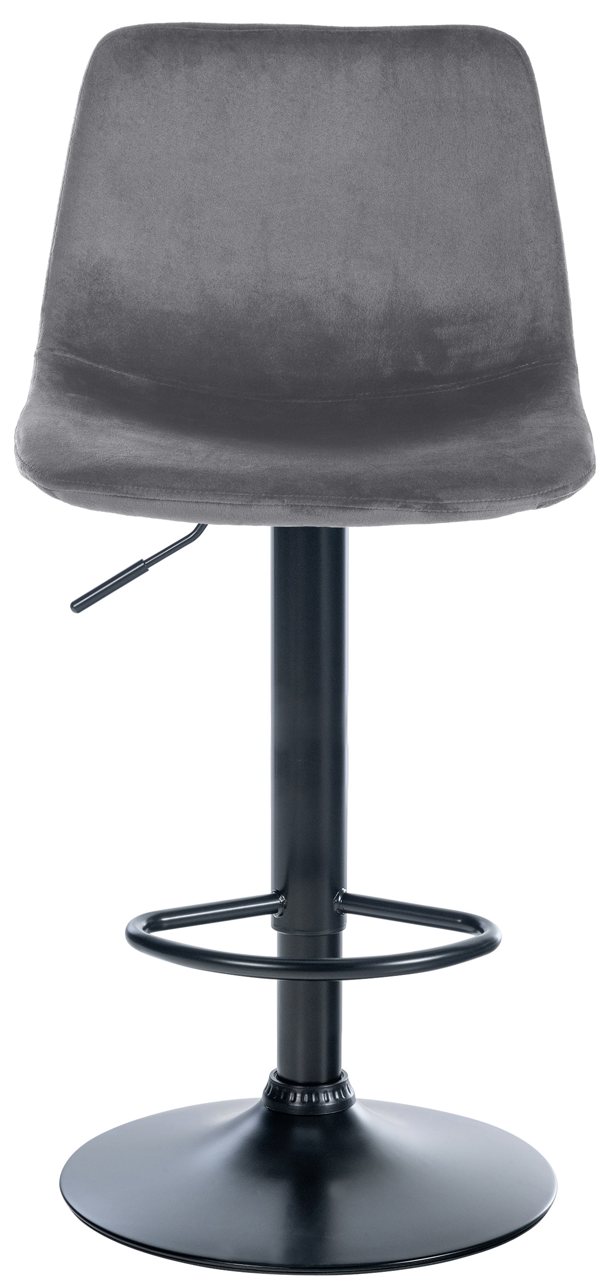 Tabouret de bar Divo en Velours Pied trompette en Métal Gris foncé Noir