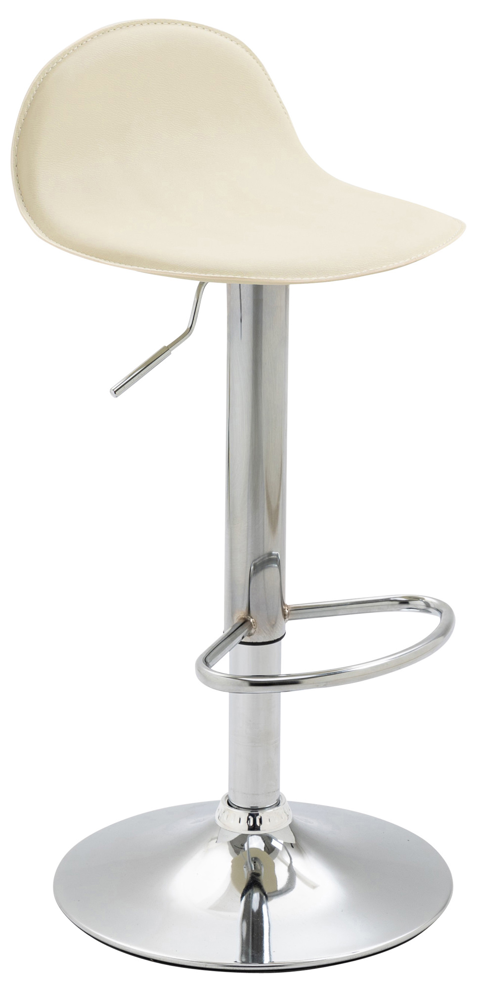 Lot de 2 tabourets de bar design Lana V2 similicuir Crème Chrome