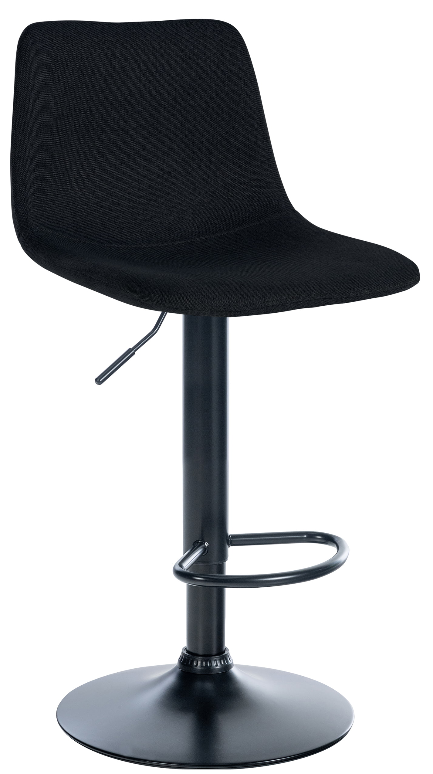 Tabouret de bar Divo en Tissu Pied trompette en Métal Noir Noir