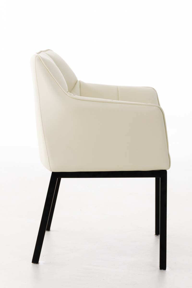 Chaise de salle à manger Octavia similicuir Crème Noir