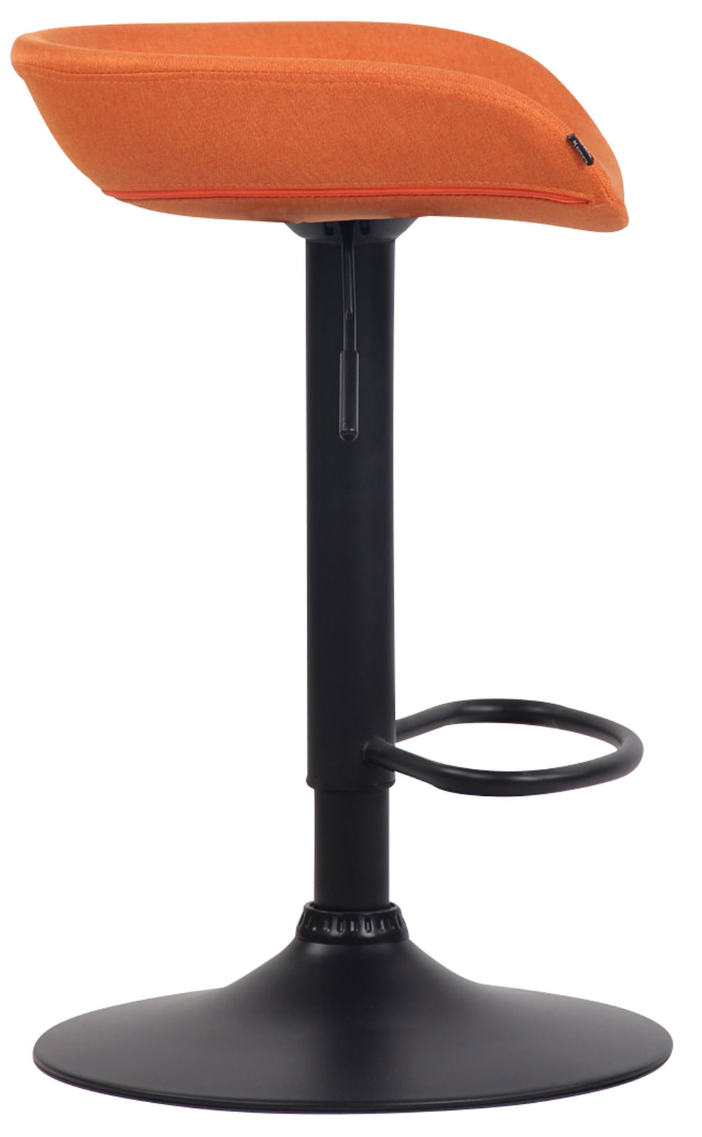 Tabouret de bar Anaheim en Tissu avec Pied en Métal Orange Noir