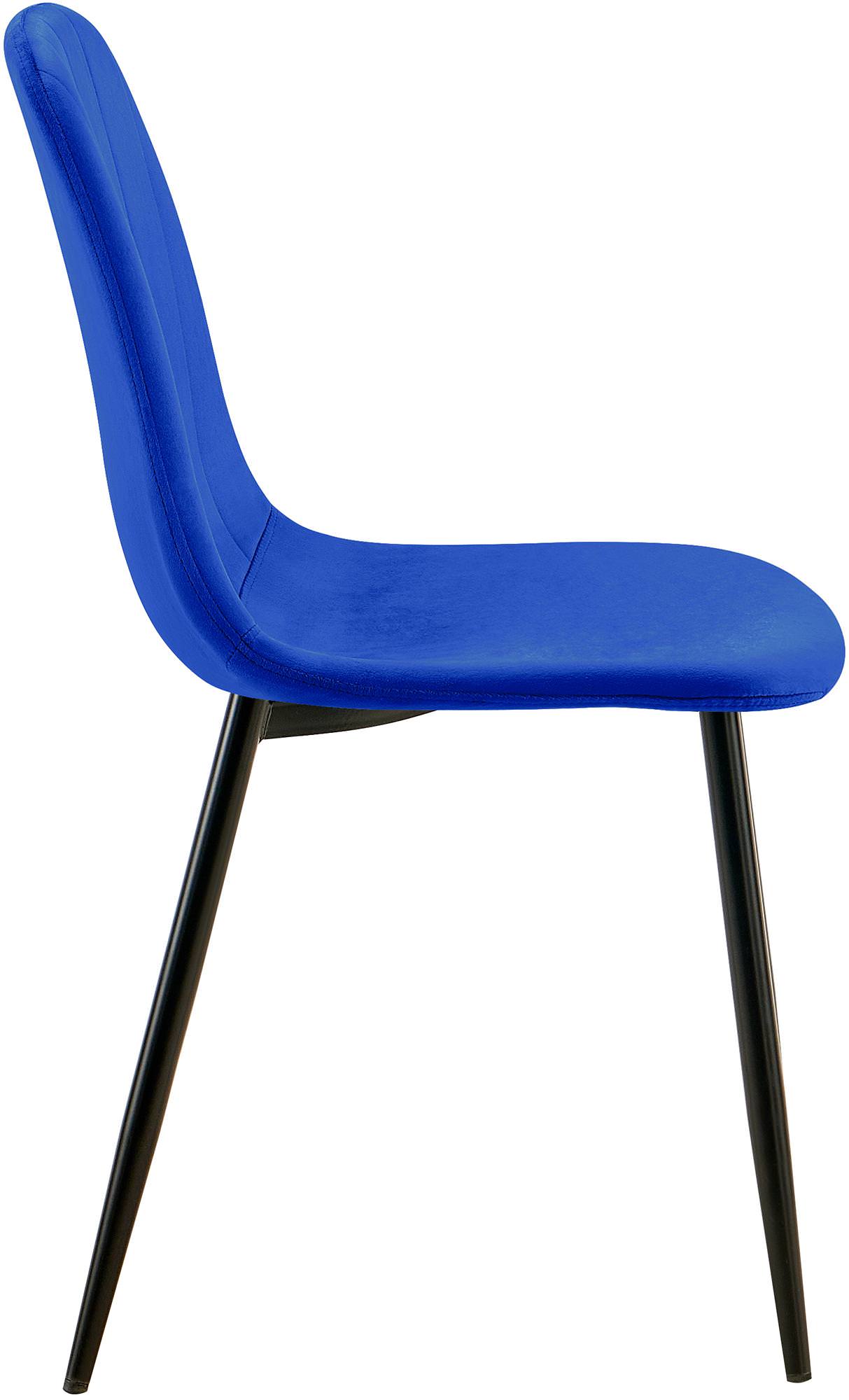 Lot de 4 chaises de salle à manger Baxter velours Bleu