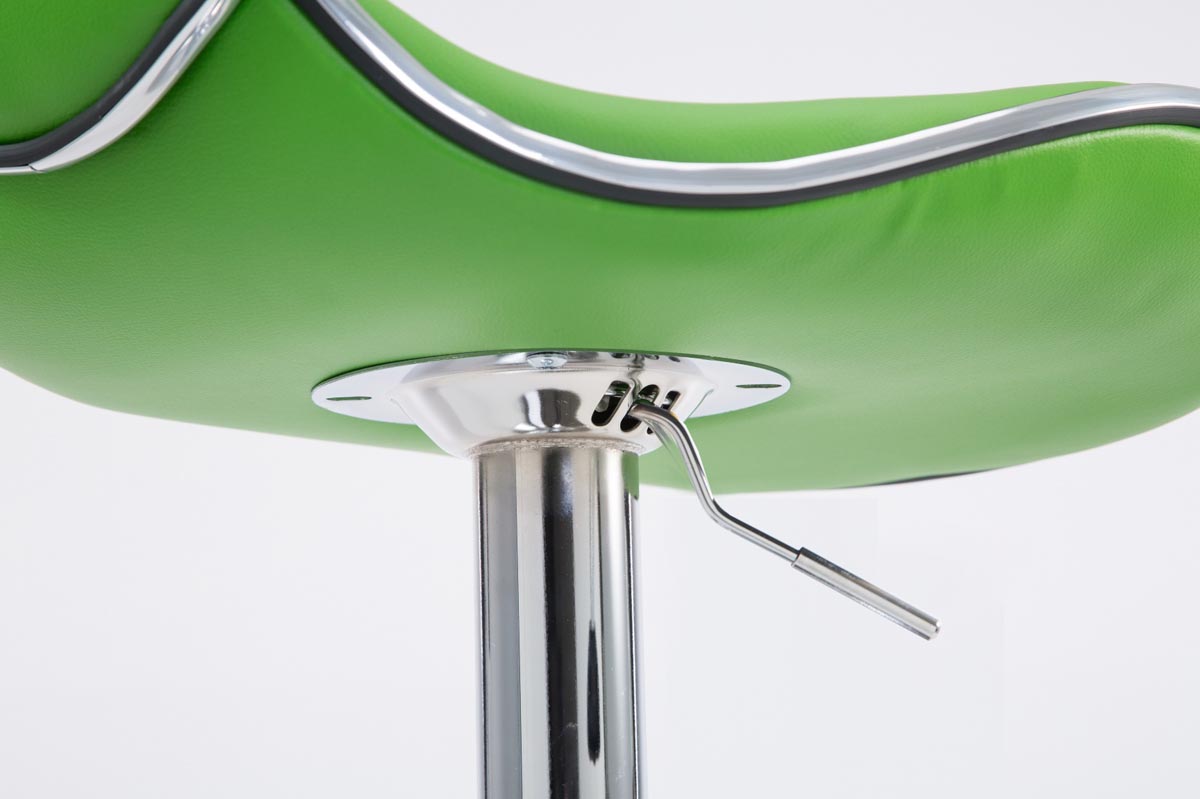 Tabouret de bar Las Vegas V2 similicuir avec pied en métal Vert Chrome